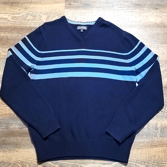 Denver Hayes men's sweater V neck size medium navy and blue color Gently Loved - Picture 1 of 12